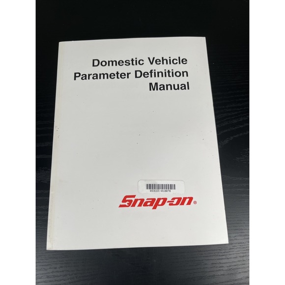 Snap-On Domestic Vehicle Parameter Definition & Domestic Primary User's Manual - Picture 1 of 6